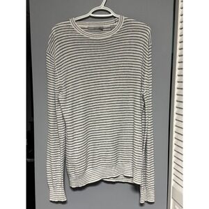 Vince Striped Long Sleeve Knit Sweater Top Women's Size‎ M Crew Neck Ribbed Flaw